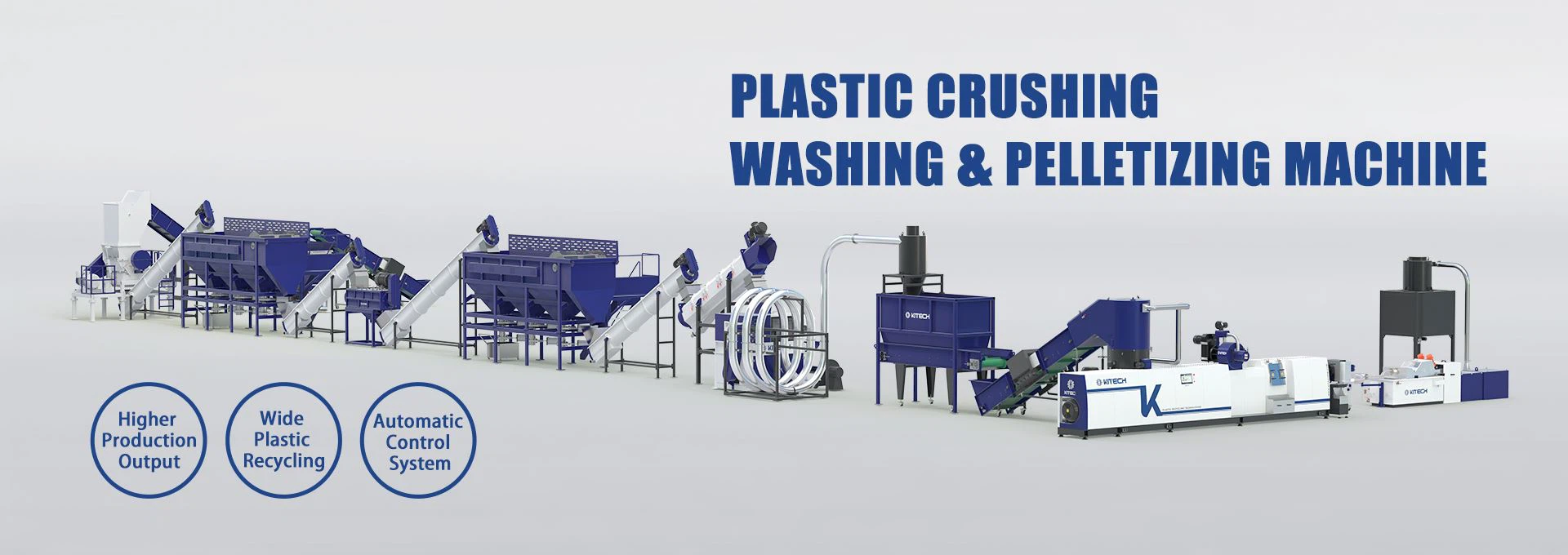 plastic crushing washing & pelletizing machine